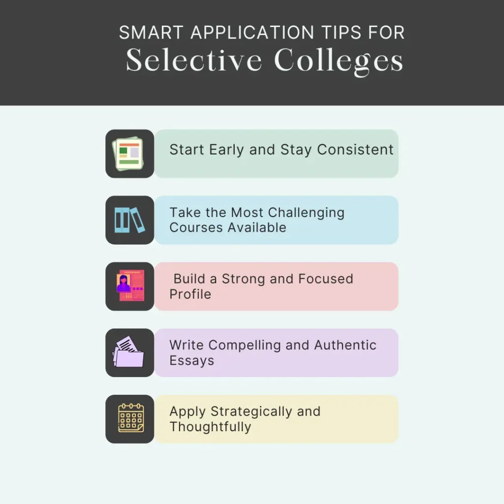 smart application tips for selective colleges